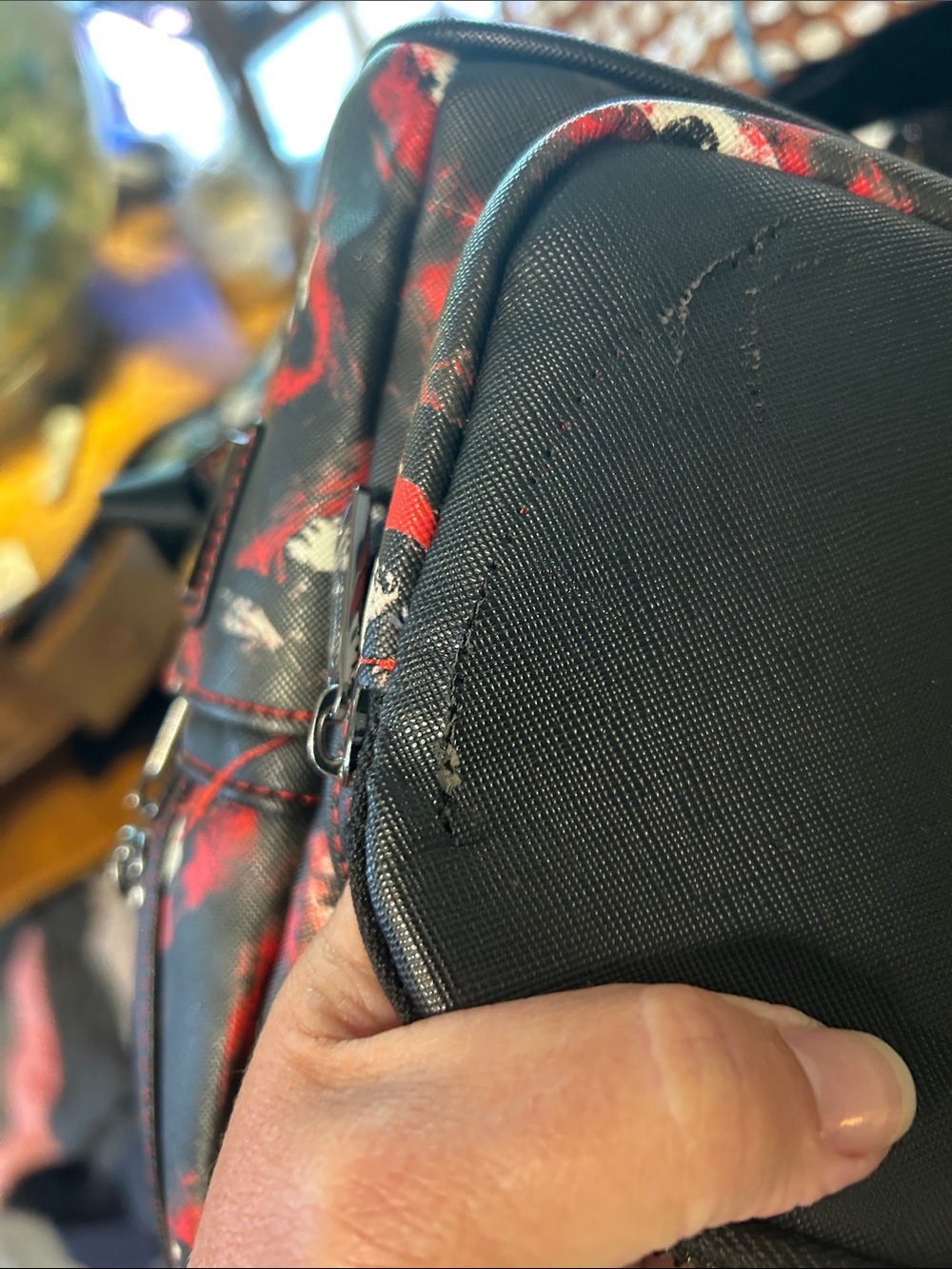 Loungefly Black Mini Backpack with Red Rose Print - Picture 8 of 10